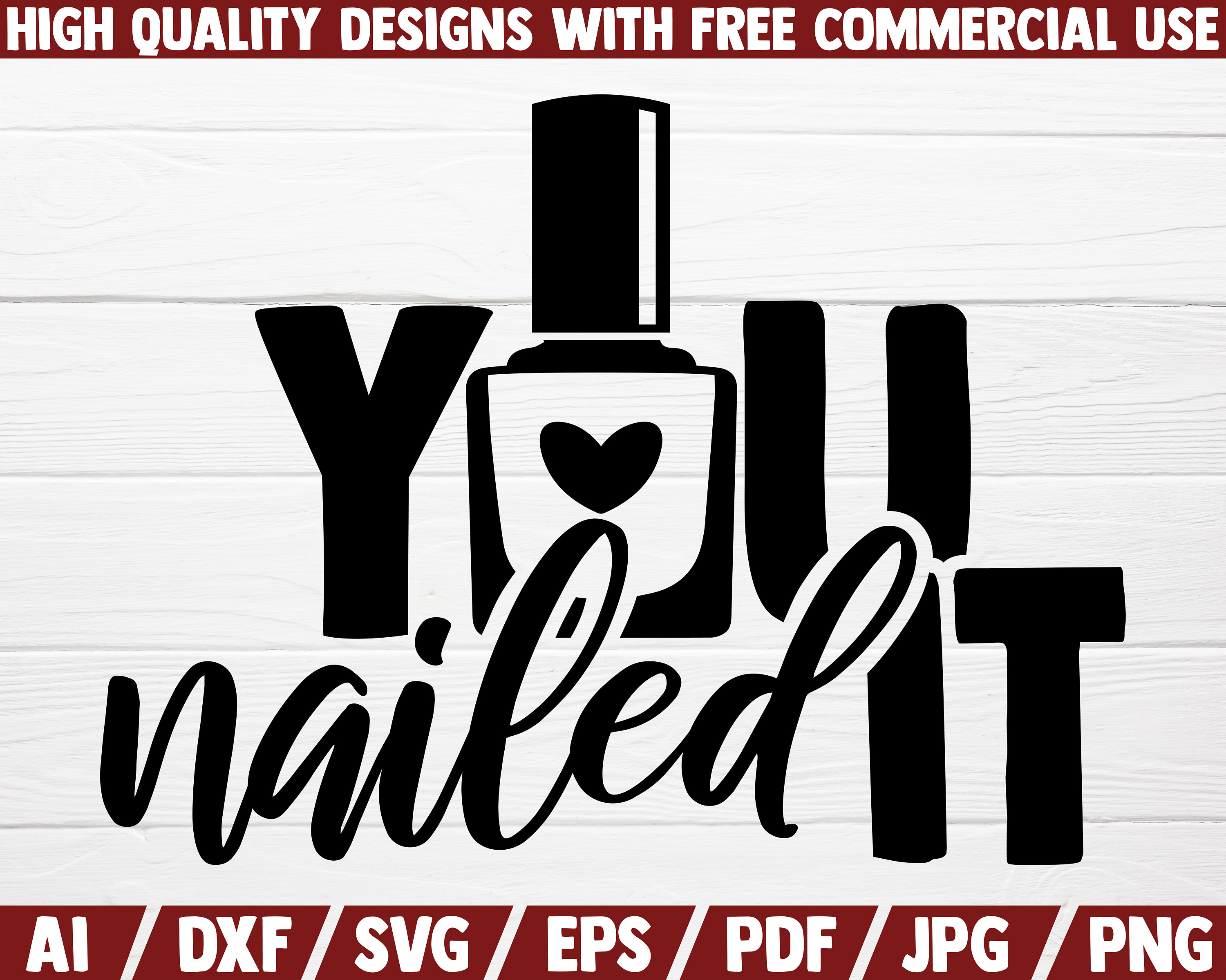 You nailed it SVG Nail Art SVG Cut File Instant Download Etsy