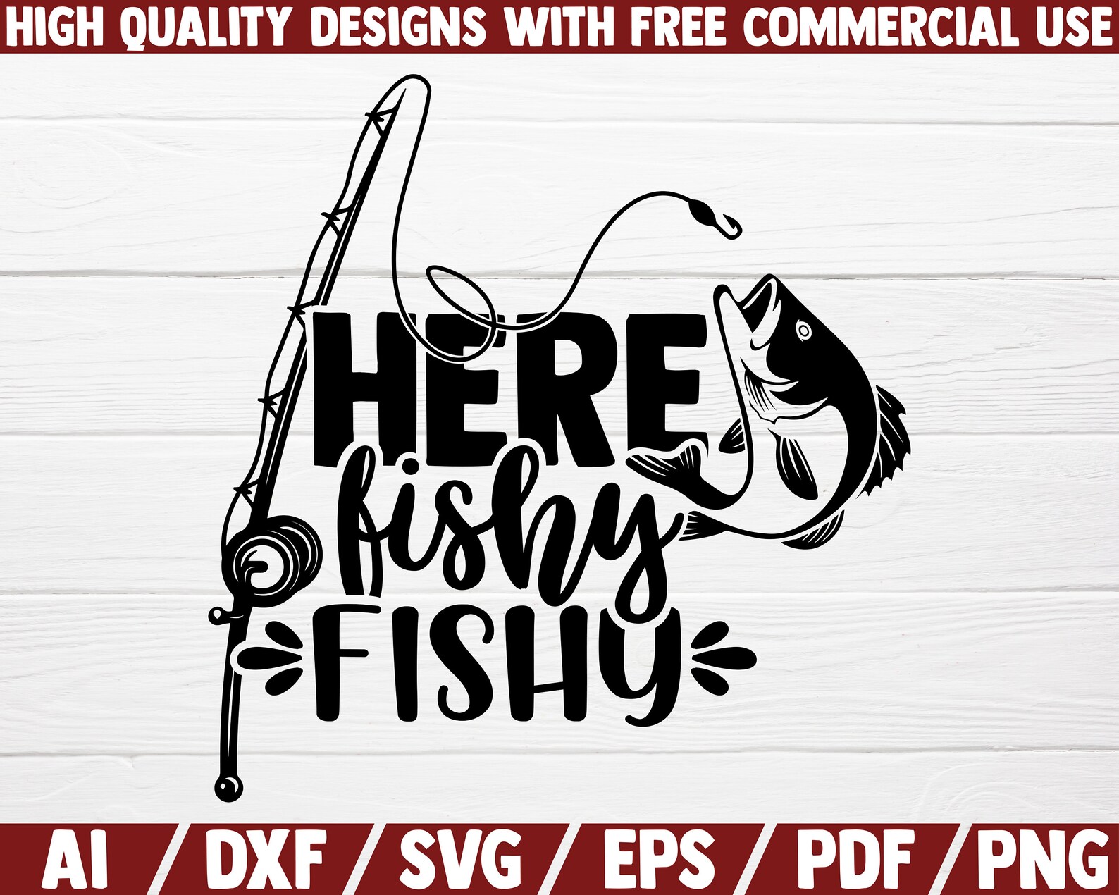 Here Fishy Fishy SVG Fishing SVG Fishing Sayings Quotes Etsy