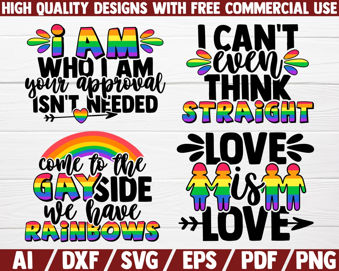 Gay Pride Svg Bundle Lgtb Svg Cut File Pride Sayings Etsy