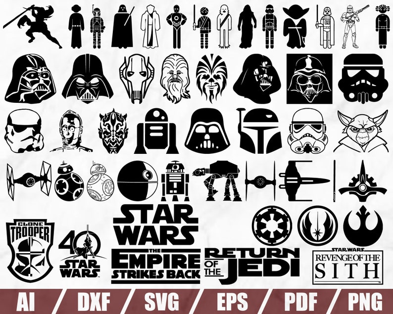 Download Star wars svg Star wars silhouette Star wars vector Star | Etsy