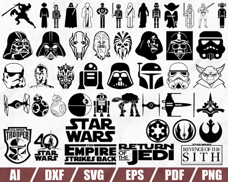 Download Star wars svg Star wars silhouette Star wars vector Star | Etsy