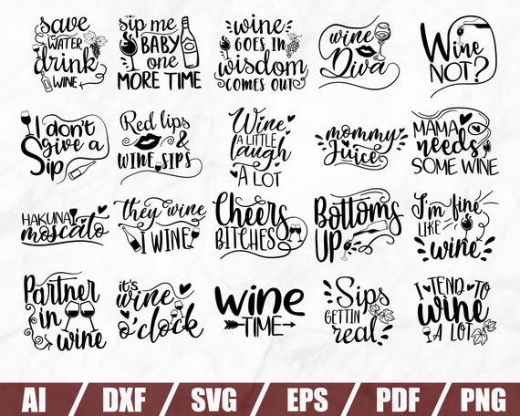 Download Wine Bundle Svg Wine Svg Wine Glass Svg Drinking Svg | Etsy