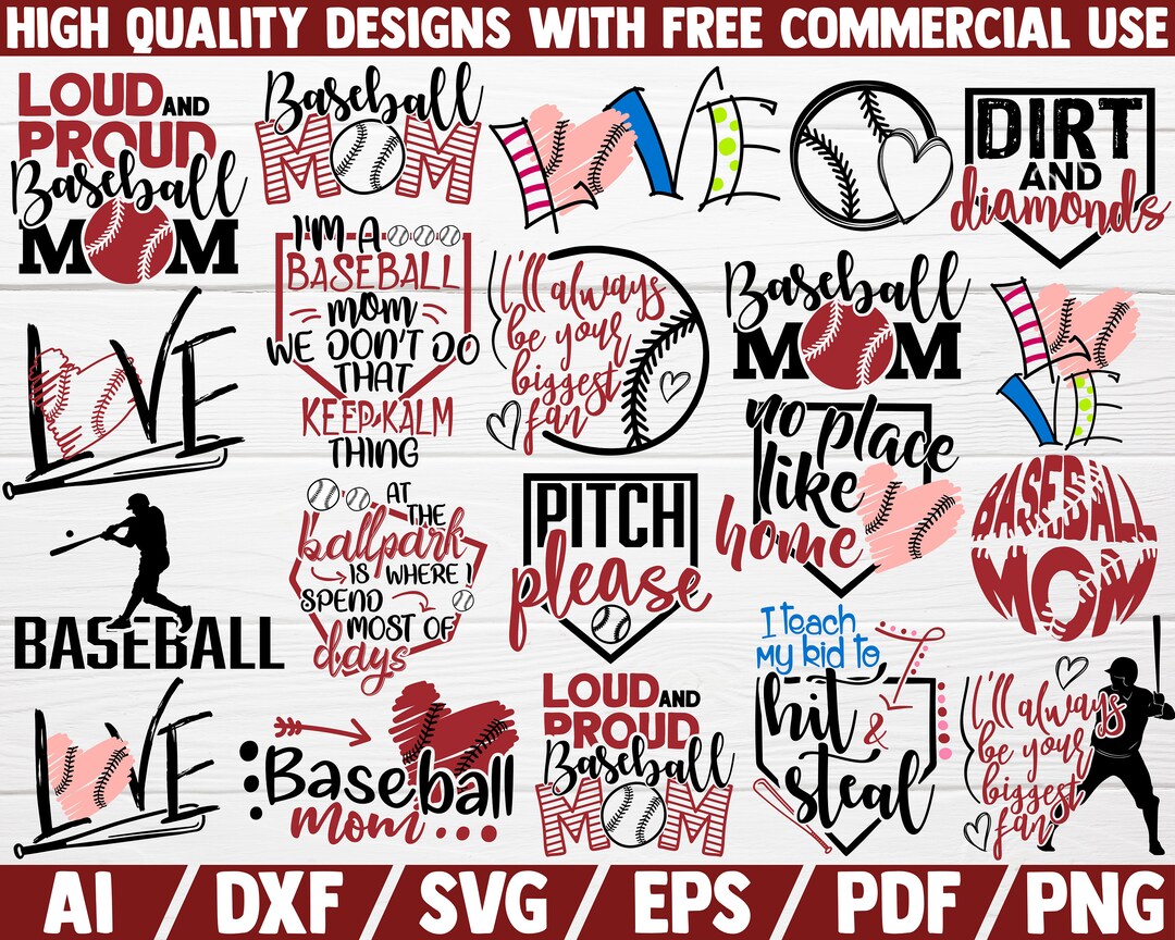 Baseball SVG Bundle Baseball MOM SVG Cut File Instant Download Baseball