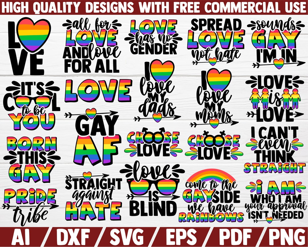 Gay Pride SVG Bundle LGTB SVG Cut File Pride Sayings Quotes Gay Shirt ...