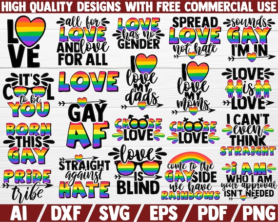 Gay Pride SVG Bundel LGTB SVG Cut Bestand Pride Sayings Etsy België