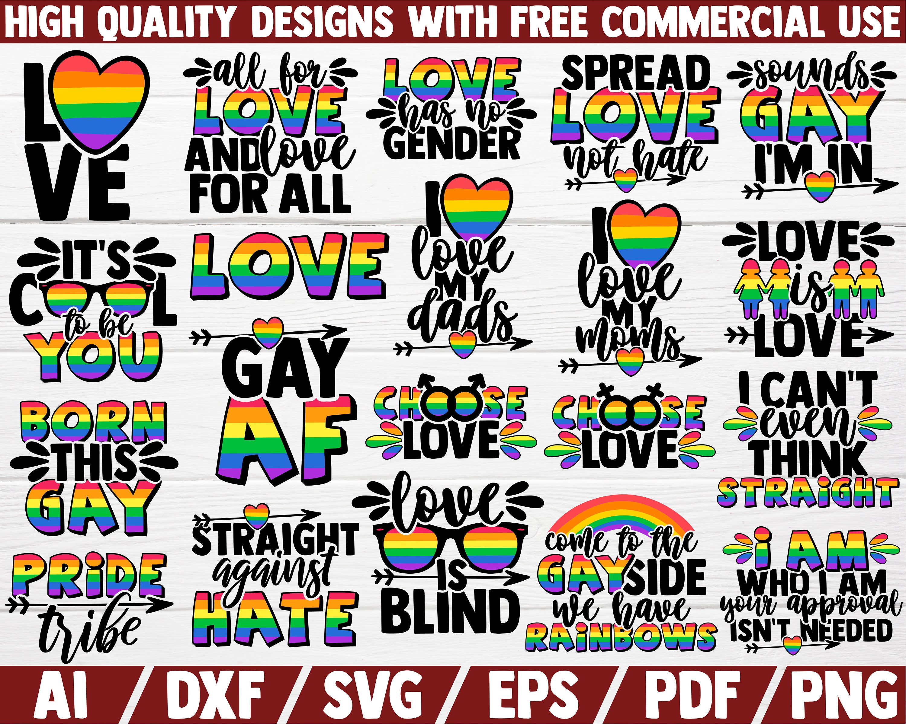 Gay Pride SVG Bundle LGTB SVG Cut File Pride Sayings Quotes ...