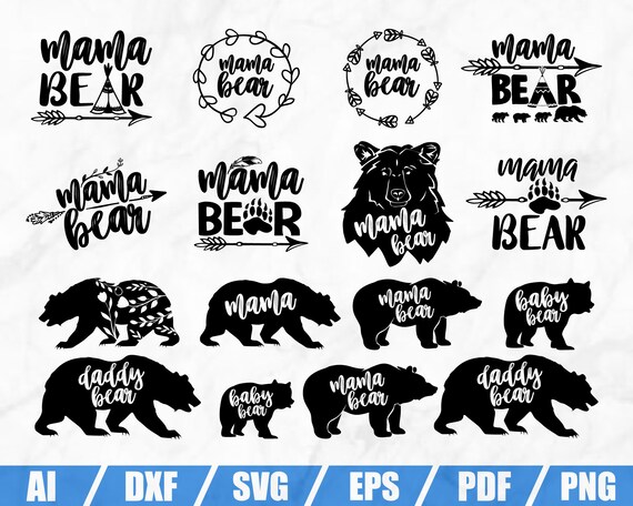 Download Family Bear Svg Mama Bear Svg Baby Bear Svg Daddy Bear Etsy