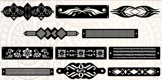 Leather Monogram Bracelets SVG for Cut Graphic by art.rm