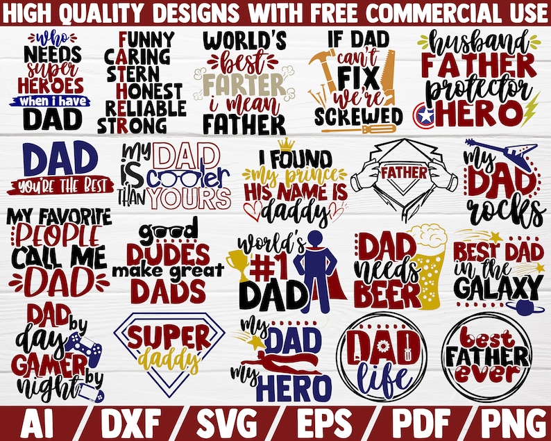 Download Fathers day bundle SVG 20 designs DXF file cut file | Etsy