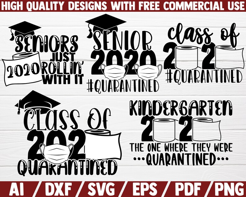 Download Quarantine Graduation SVG bundle 5 design DXF file cut | Etsy