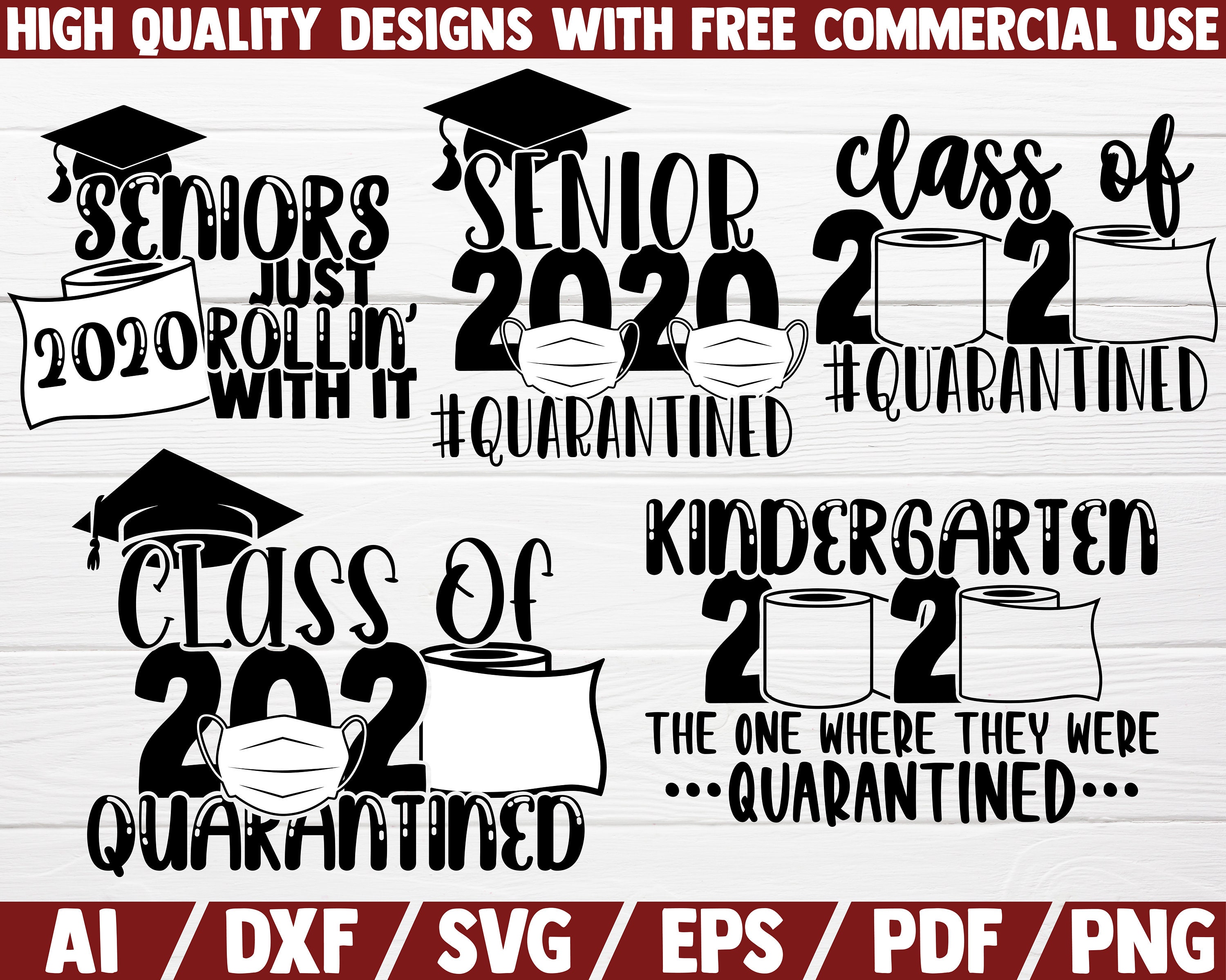 Download Quarantine Graduation Svg Bundle 5 Design Dxf File Cut Etsy
