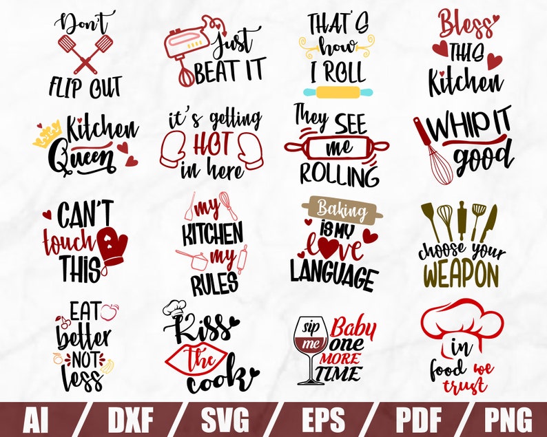 Download Kitchen SVG Bundle Apron prints svg Dish towel svg | Etsy