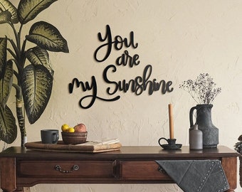 Hoagard 'you are my sunshine' Wandbild Schriftzug aus schwarzem Metall