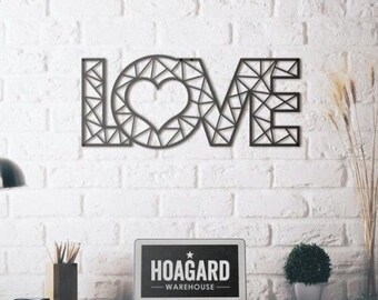 Hoagard Wandbild LOVE aus Metall mattschwarz