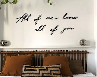 Hoagard "all of me loves all of you'"Wandbild Schriftzug schwarz Metall