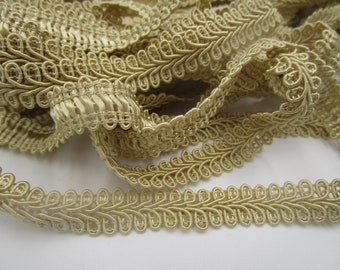 1,50 m schmale feine Posamentenborte beige Vintage (1 cm breit) 36-4-24