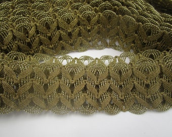 1.50 m wider fine bobbin lace trim gold (3.5 cm wide) 7-5-24