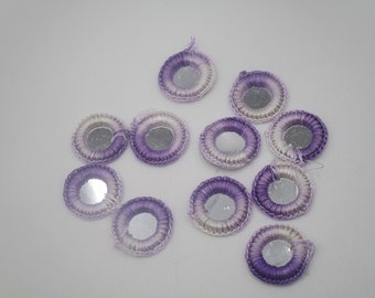 Appliqués miroir indiens au crochet lilas/violet 2-12-23