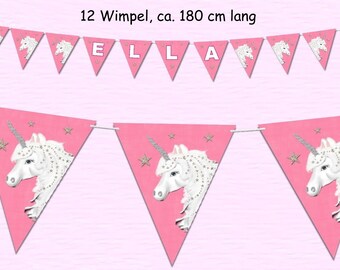 Personalisierte Einhorn Stoff Wimpel ~ Name Geschenk/Einhorn Thema Schlafzimmer/pink Personalisierte Einhorn Stoff Wimpel ~ Name Geschenk/Einhorn Thema Schlafzimmer/pink