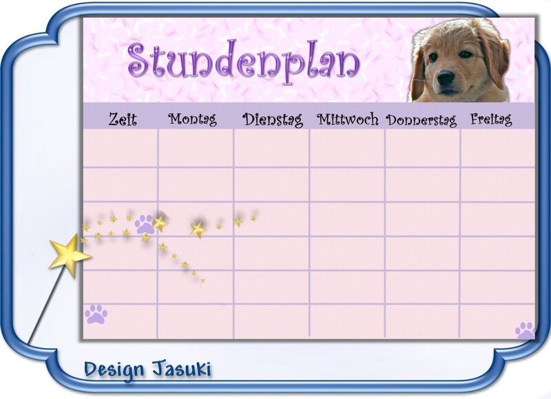 Hund Stundenplan A4 laminiert Einschulung