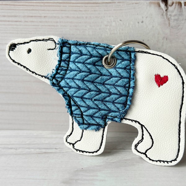 Eisbär Schlüsselring-Eisbär Anhänger-Eisbär Schlüsselanhänger-Schlüsselanhänger Eisbär-Polarbär Schlüsselring-Polarbär Anhänger