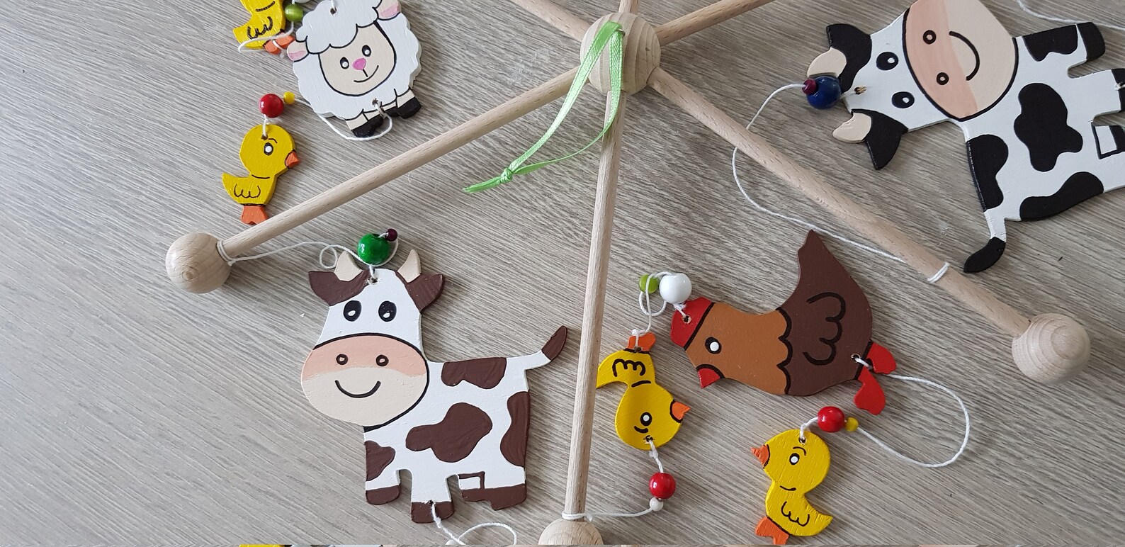 Mobile Farm Animals Nursery Animals Wood Baby Gift Etsy