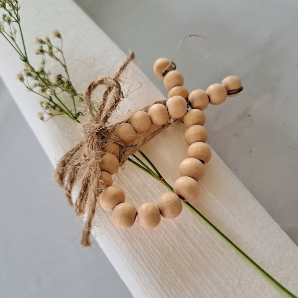 Pearl fish, napkin ring, baptism, communion, confirmation, confirmation, wooden beads, fish, Mellen creations, table decoration, giveaway