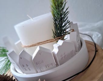 House wreath for 3-row candle holder, light house wreath, Raysin, candle holder, light house candlestick, decoration, Mellencreations, white