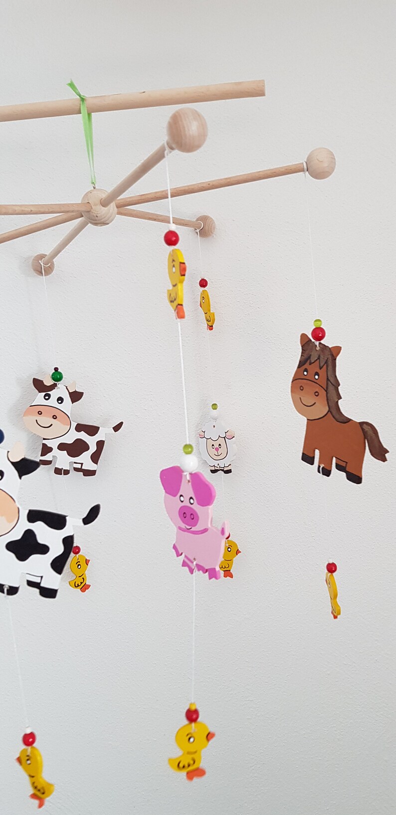 Mobile Farm Animals Nursery Animals Wood Baby Gift Etsy
