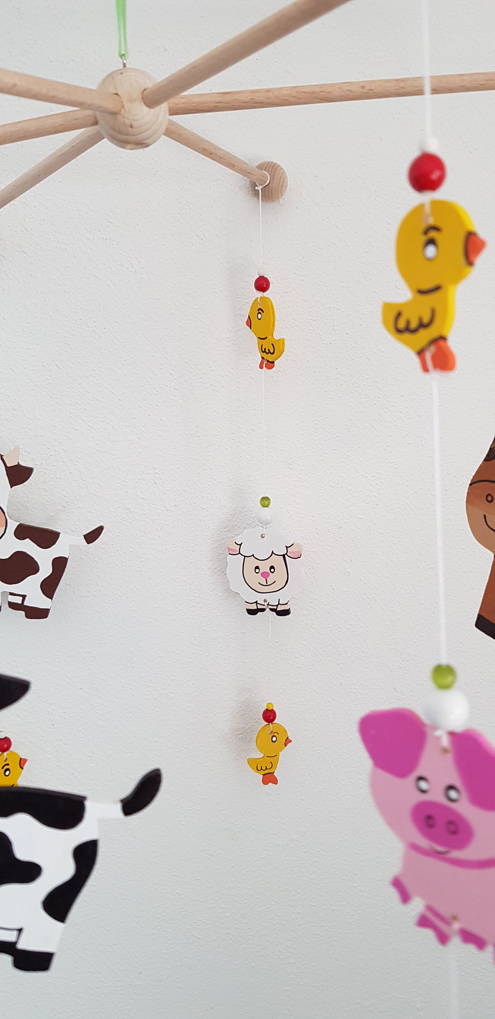 Mobile Farm Animals Nursery Animals Wood Baby Gift Etsy