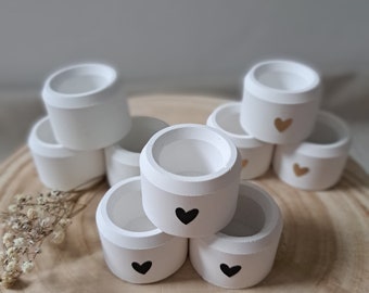 Candle holder, set, candle holder, small candle holder, Raysin, heart, decoration, Mellenkreationen