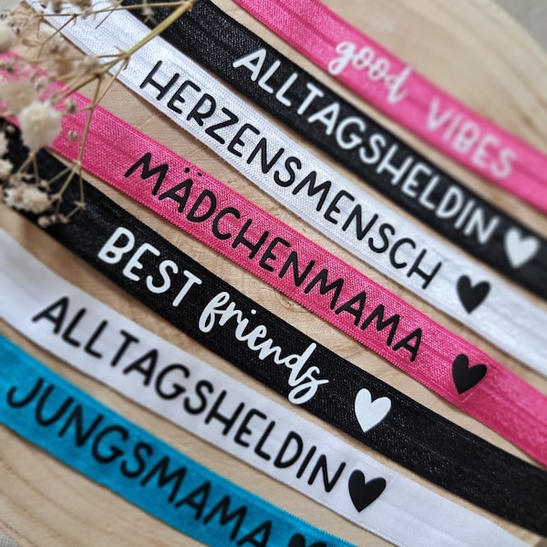 Elastisches Armbänder, personalisierbar, individueller Aufdruck, Mama, Muttertag, best friends, Herzenschensch, good vibes, Mellenkreationen