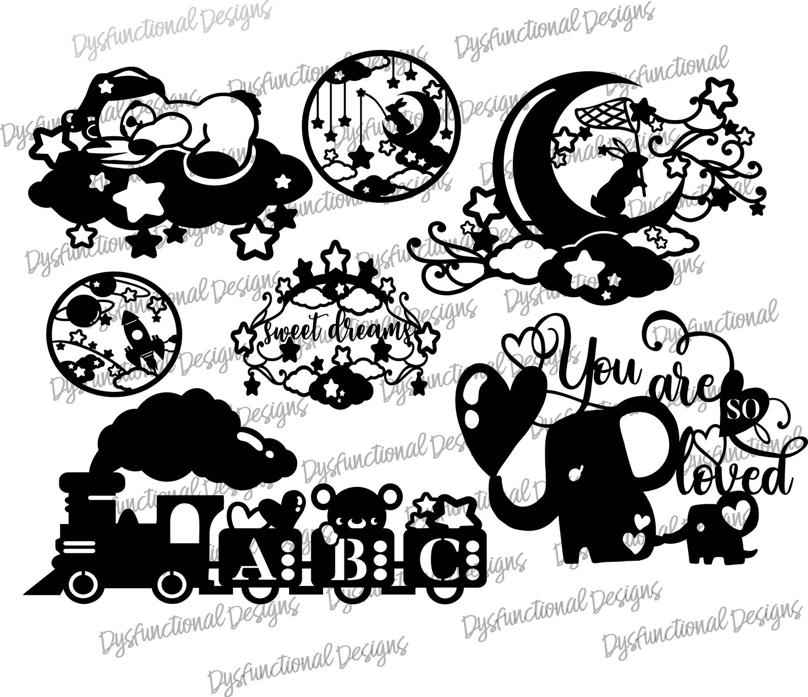 Baby Nursery/new Baby Card X7 Bundle// SVG Cutting File AI Etsy