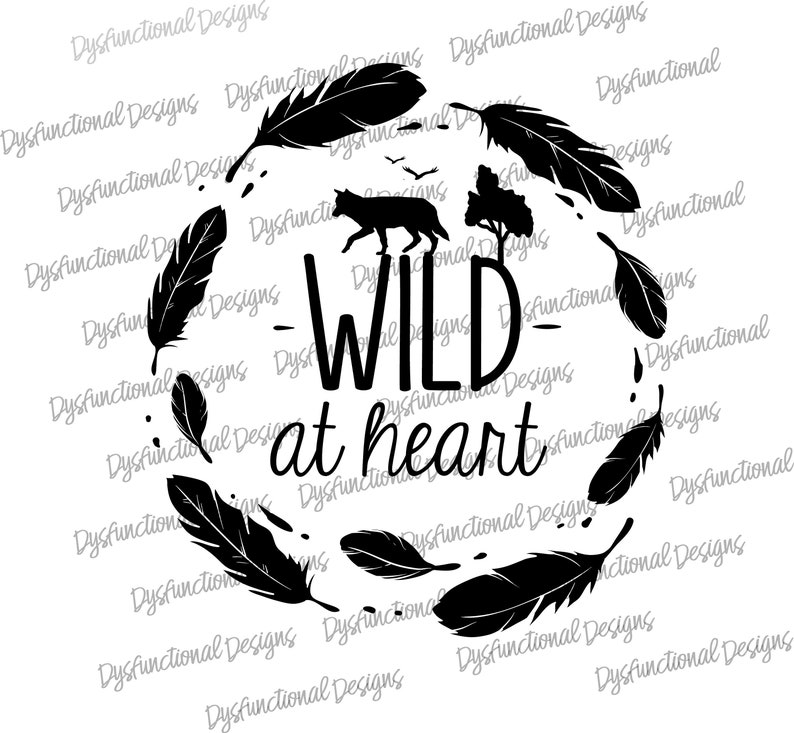 Wild at Heart// SVG Cutting File AI Dxf and Printable PNG - Etsy Australia