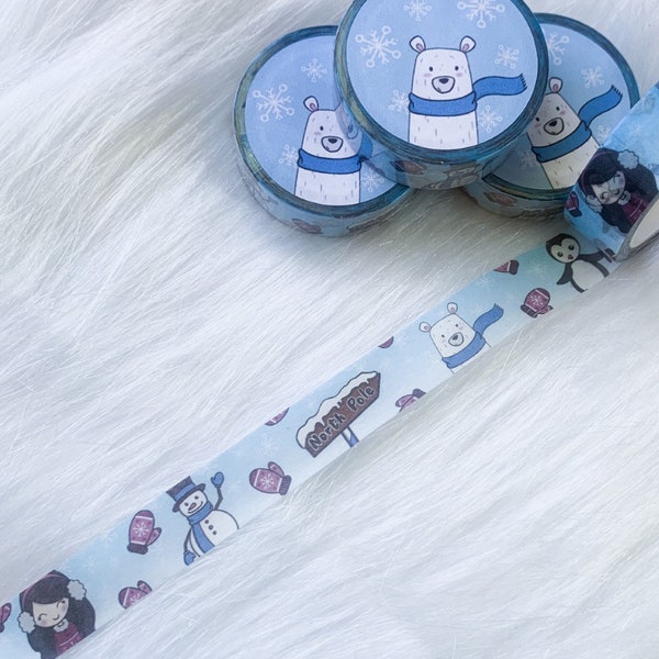 Winter Bliss Washi Tape - Exclusive custom design by Brithzy Crafts - decorative tape for crafting and planning! - Winter washi