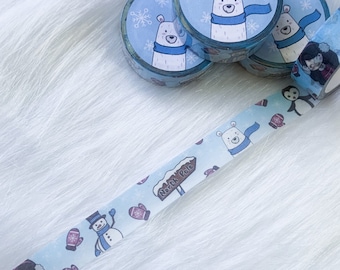 Winter Bliss Washi Tape - Exclusive custom design by Brithzy Crafts - decorative tape for crafting and planning! - Winter washi