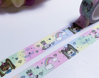 Unicorn Washi Tape - You are magical - Exclusive custom design by Brithzy Crafts - decorative tape for crafting and planning!