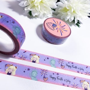 Ruban adhésif Washi 4 juillet - Design personnalisé exclusif par Brithzy Crafts - Ruban adhésif décoratif pour la création et la planification !