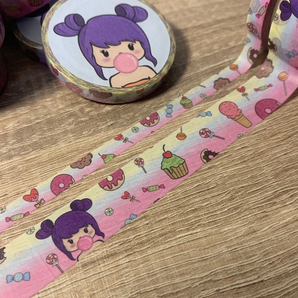 Candy Babe washi tape - Design personnalisé exclusif par Brithzy Crafts - ruban décoratif pour l’artisanat et la planification!