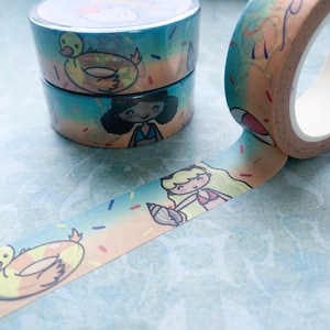 Summertime Washi Tape - Exclusief custom design van Brithzy Crafts - decoratieve tape voor knutselen en plannen!