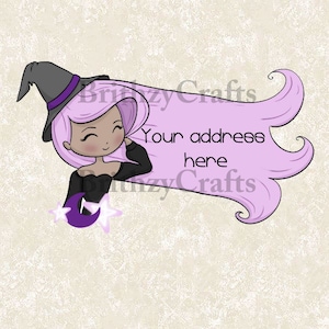 Pastel Hair witch address labels