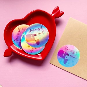 Tienes correo - Pegatinas circulares holográficas - Diseño exclusivo de BrithzyCrafts