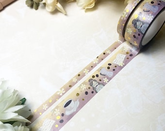 Café y libros - Gold Foiled Washi Tape