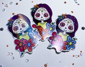 Pegatina de vinilo del Día de los Muertos