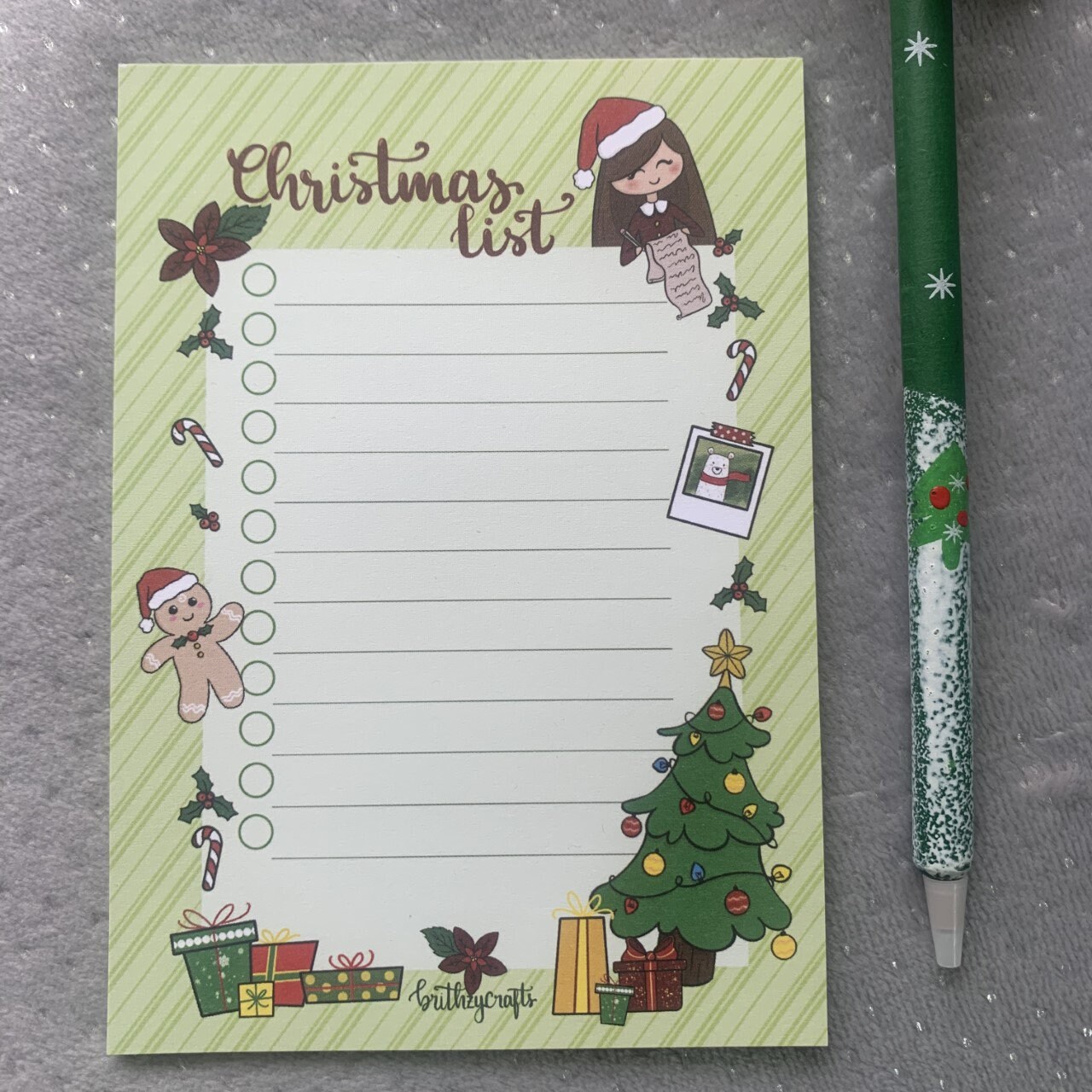 Christmas List Notepad Exclusive Design by Brithzycrafts  Etsy