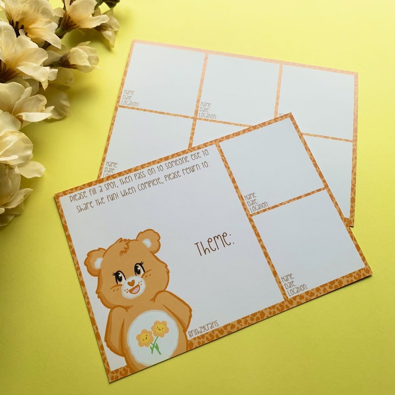 TPC Traveling postcard 300grs paper Cute bear 10x15cm image 1