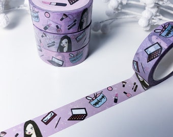 Makeup Lover Washi Tape - Exclusive custom design by Brithzy Crafts - decorative tape for crafting and planning!