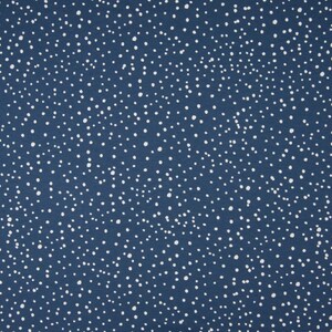 Baumwolle Jersey Stoff, Quality Textiles, Tupfen, Breite 147cm, Farben: Jeansblau / Weiß