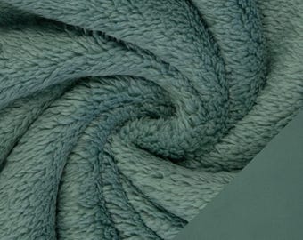 Peluche double-face con lato in pile, tamme, swafing, larghezza 147 cm, tinta unita, colore: menta antica