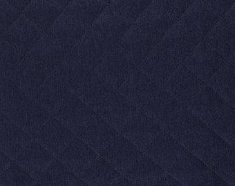 tissu décoratif, tissu, Swafing, Saint-Pétersbourg, Moscou, tissu de poche, motif diamant, polaire, rembourré, tacheté, largeur 140 cm, couleur bleu foncé